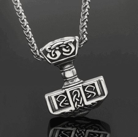 Vikings Mjolnir 316L Stainless Steel Pendant Necklace - Stainless Steel