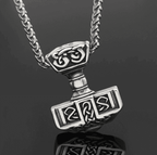 Vikings Mjolnir 316L Stainless Steel Pendant Necklace - Stainless Steel