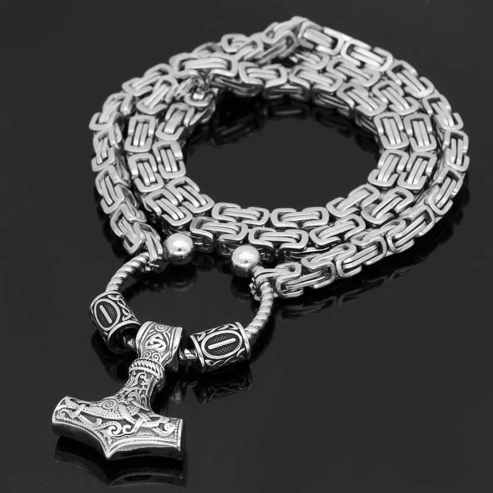 Vikings Hammer of Thor Stainless Steel Necklace - 50 cm