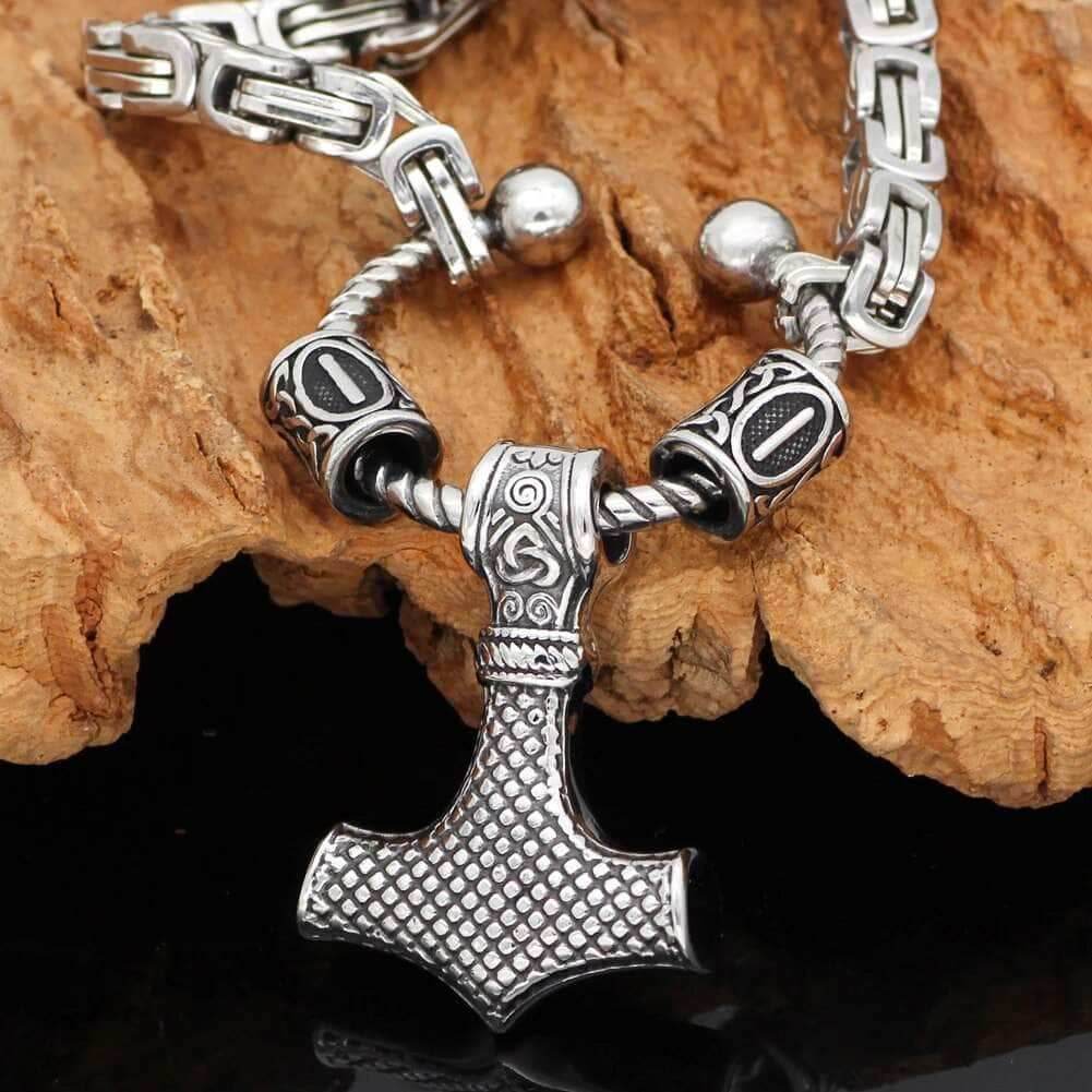 Vikings Hammer of Thor Stainless Steel Necklace - 50 cm