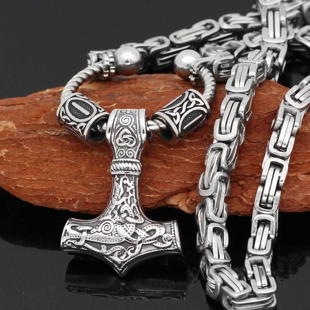 Vikings Hammer of Thor Stainless Steel Necklace - 50 cm