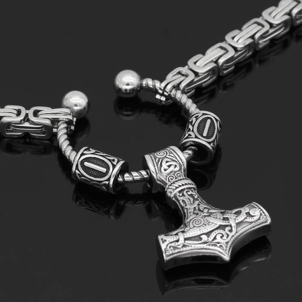 Vikings Hammer of Thor Stainless Steel Necklace - 50 cm