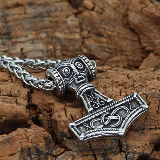Vikings Mjolnir and Celtic Knot Stainless Steel Necklace - 