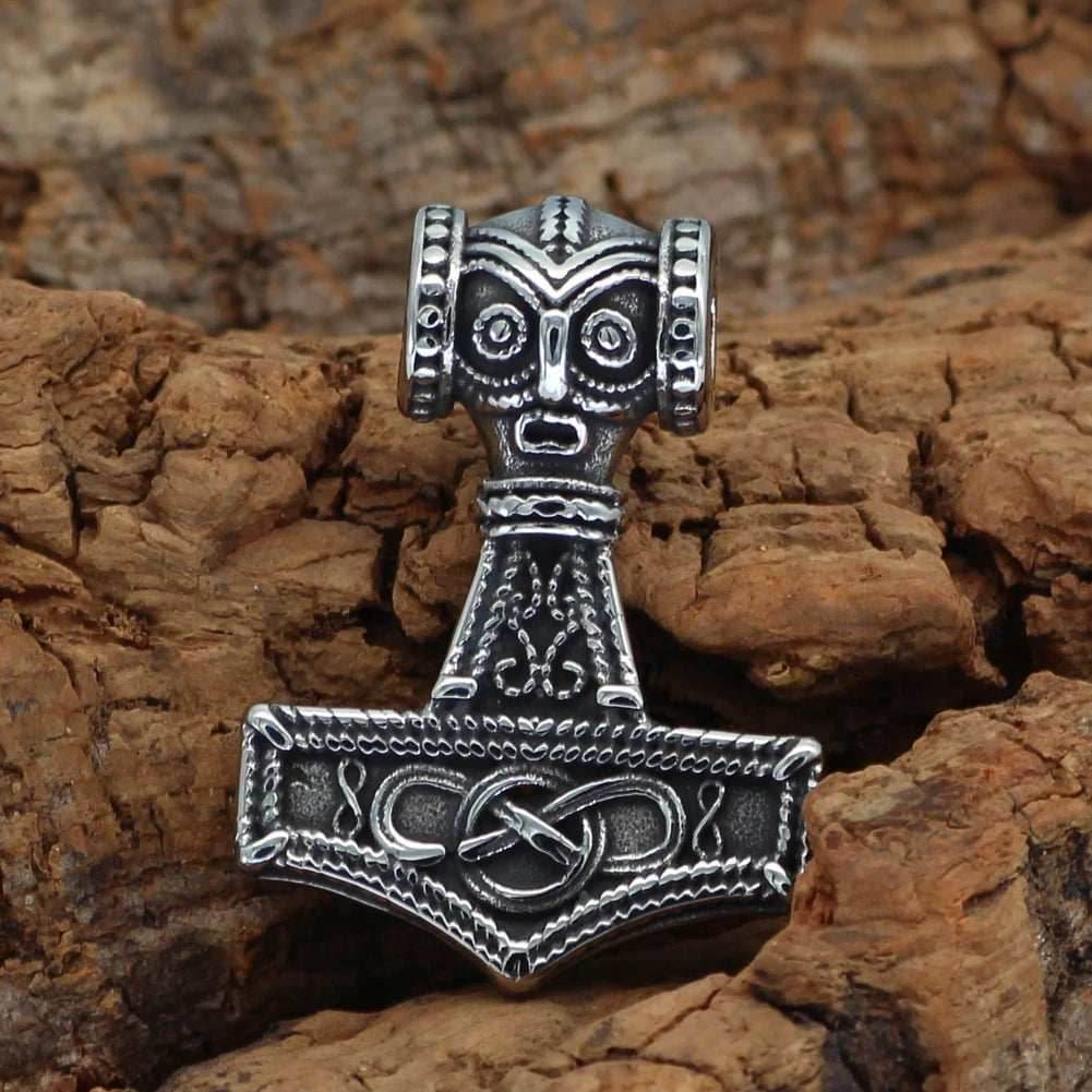 Vikings Mjolnir and Celtic Knot Stainless Steel Necklace - 