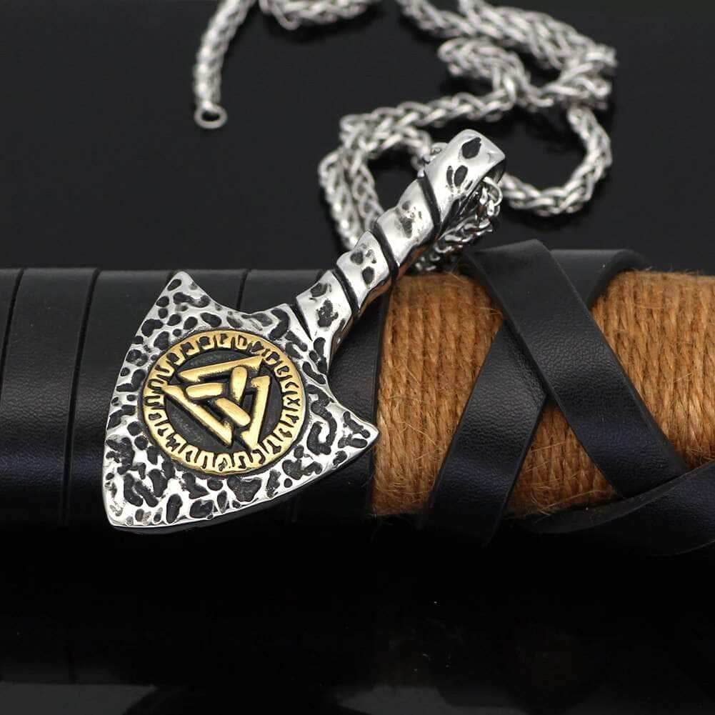 Vikings Runes and Valknut Stainless Steel Necklace - 