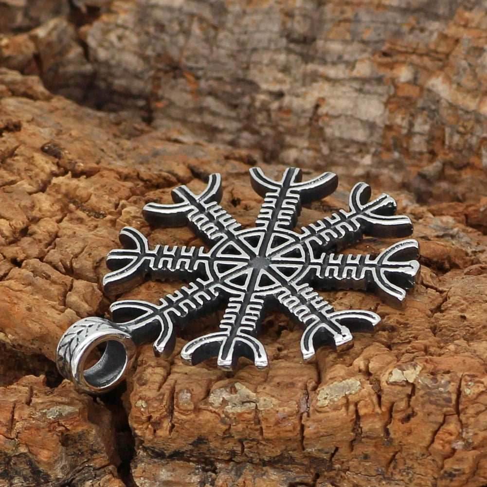 Vikings Vegvisir Compass Stainless Steel Necklace - Stainless Steel