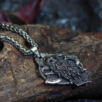 Vikings Warrior and Axe Stainless Steel Necklace - 