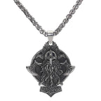 Vikings Warrior and Axe Stainless Steel Necklace - 
