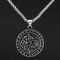Vikings Wolf and Runes Stainless Steel Necklace - 