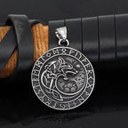 Vikings Wolf and Runes Stainless Steel Necklace - 