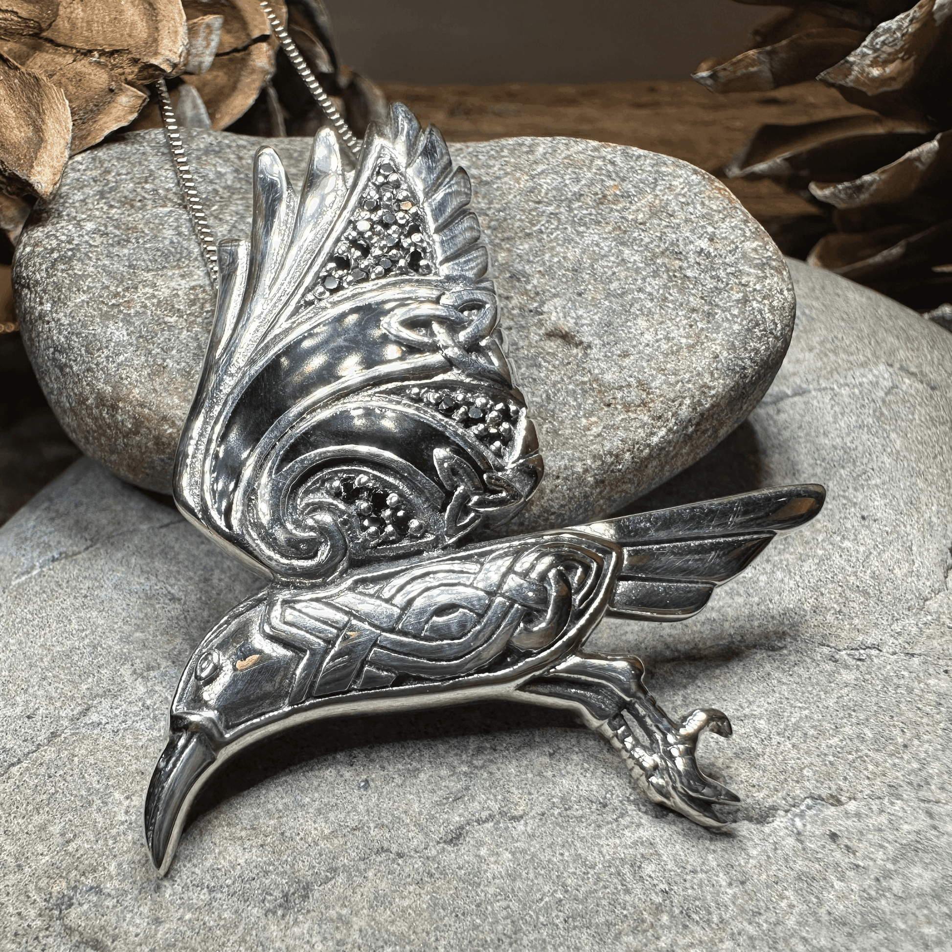 Ashild Raven Celtic Necklace - 18