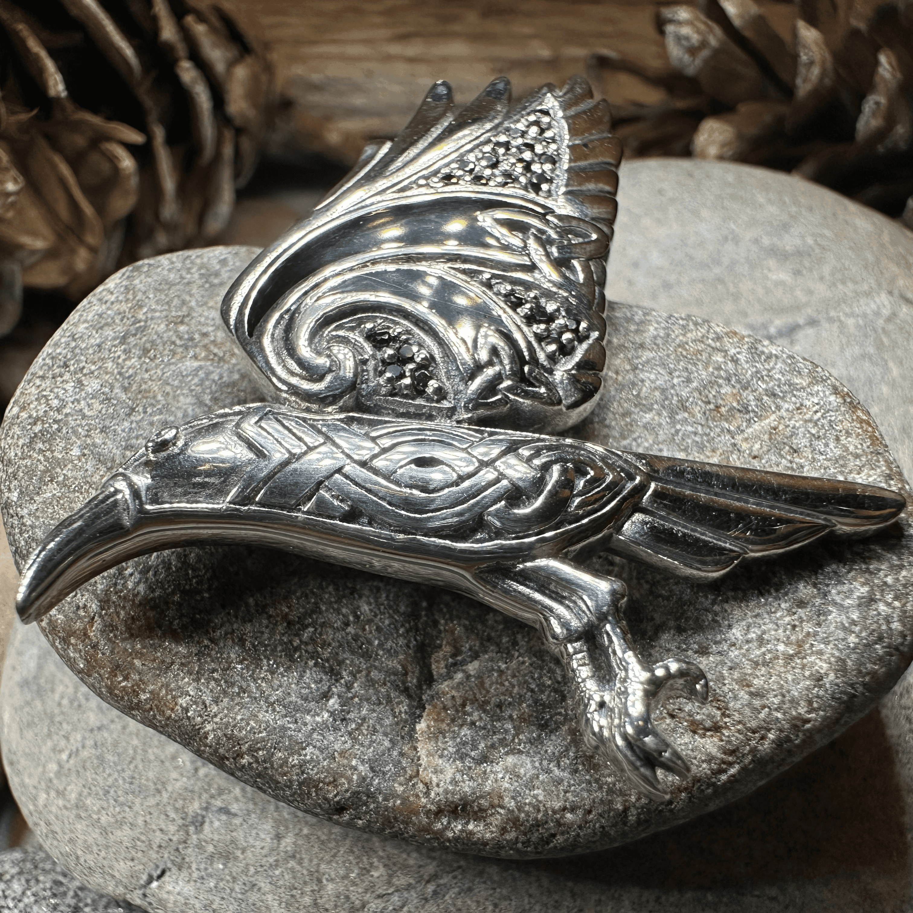 Ashild Raven Celtic Necklace - 18