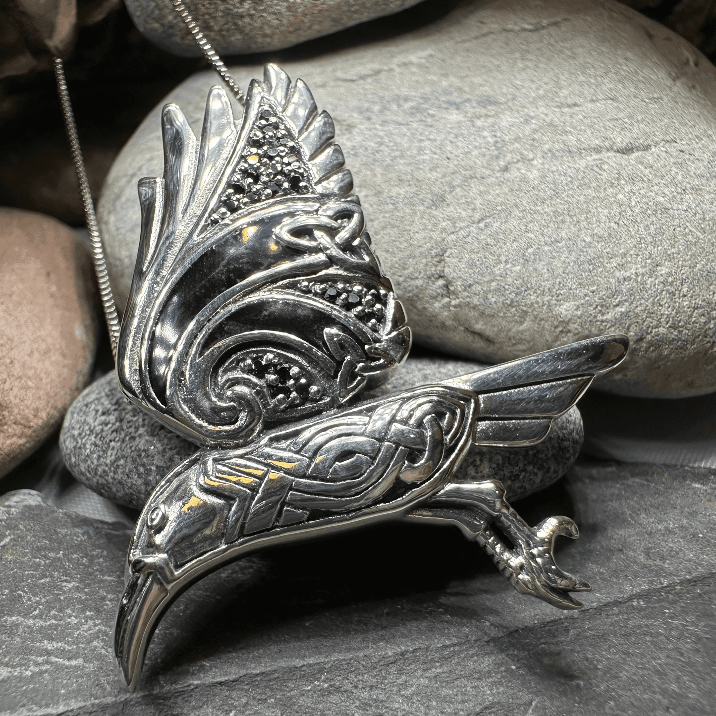 Ashild Raven Celtic Necklace - 18