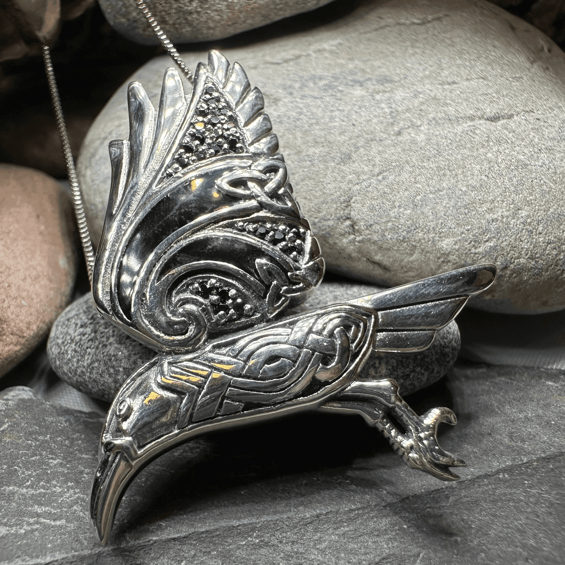 Ashild Raven Celtic Necklace - 18