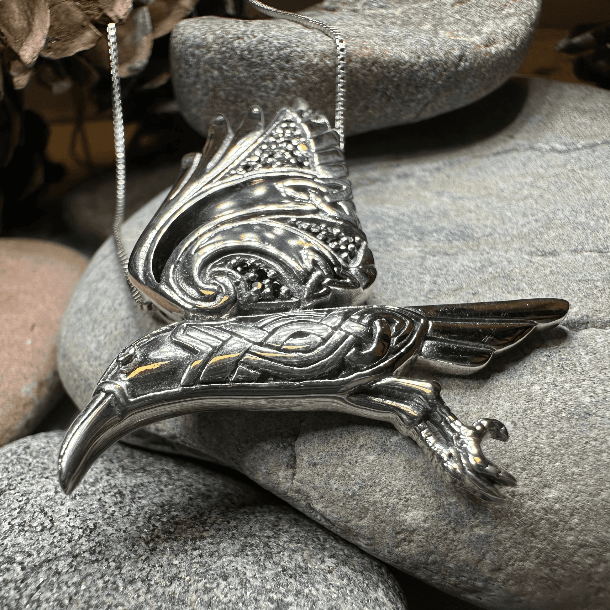 Ashild Raven Celtic Necklace - 18