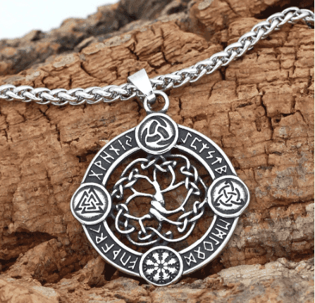 Celtic Knots Amulet Stainless Steel Pendant Necklace - 
