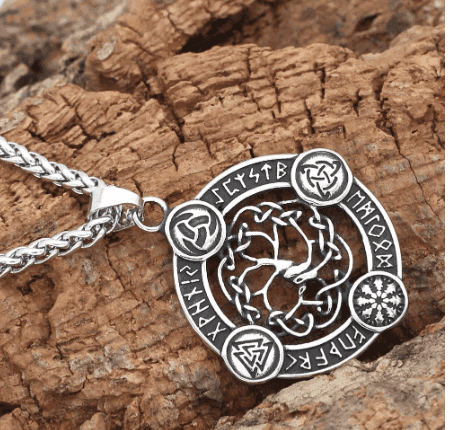 Celtic Knots Amulet Stainless Steel Pendant Necklace - 