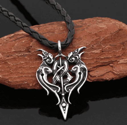 Vikings Huginn and Munnin Pendant Necklace - Rope Chain