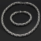 Viking Stainless Steel King Chain + Bracelet - 50 CM / 20 INCHES / Silver / 23 CM / 9 INCHES