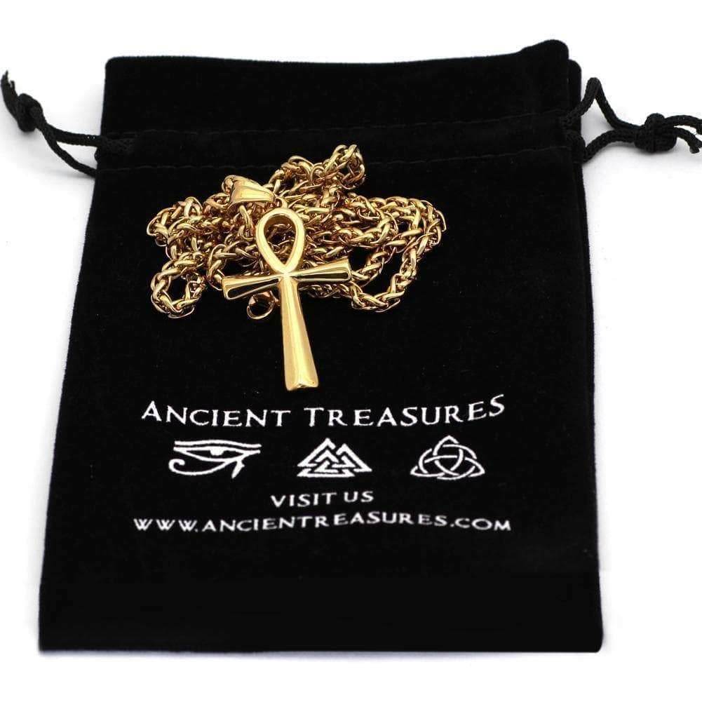 Ancient Egypt Life and Balance Stainless Steel Necklace - Gold