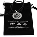 Vikings Vegvisir Stainless Steel Pendant Necklace - Leather Cord / Silver