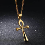 Ancient Egypt Life and Balance Stainless Steel Necklace - Gold