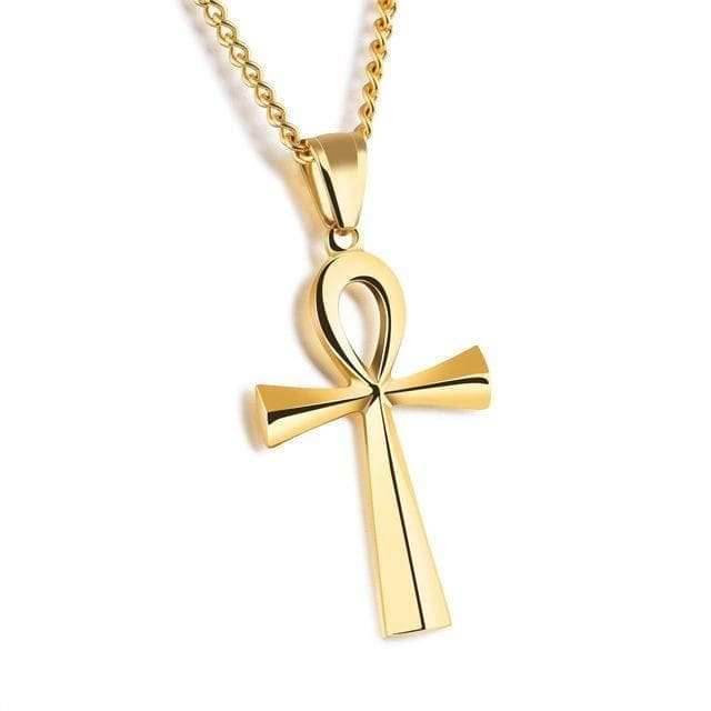 Ancient Egypt Life and Balance Stainless Steel Necklace - Gold