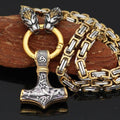 Vikings Snake Mjolnir Stainless Steel King Chain Necklace - 50 CM / 20 Inches