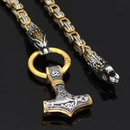 Vikings Snake Mjolnir Stainless Steel King Chain Necklace - 50 CM / 20 Inches