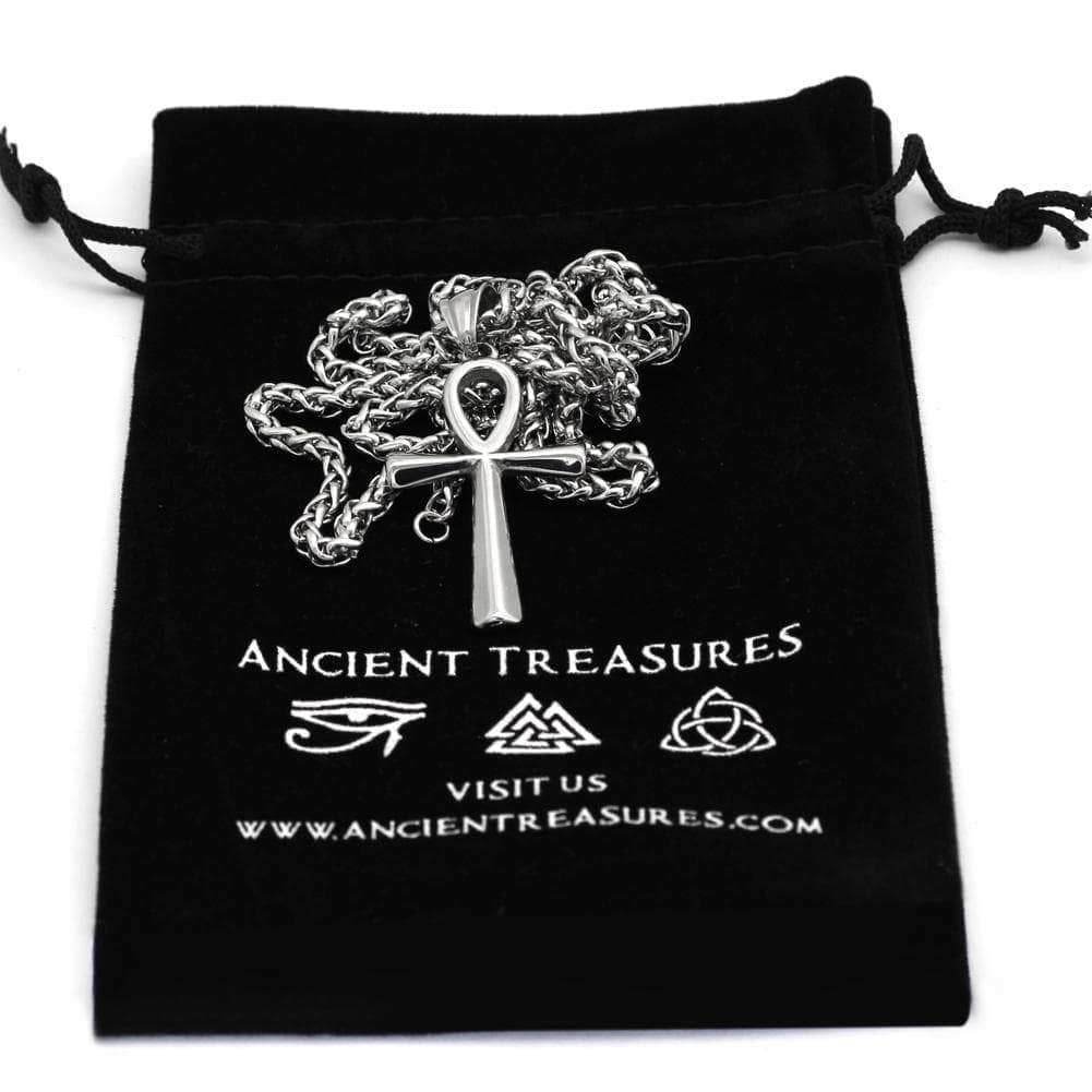 Ancient Egypt Life and Balance Stainless Steel Necklace - Silver