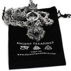 Vikings Geri & Freki Fenrir's Head Stainless Steel Necklace - 50 CM / 20 INCHES