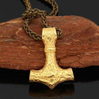 Vikings Golden Mjolnir Stainless Steel Necklace - Only Pendant