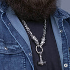 Vikings Geri & Freki Mjolnir King’s Chain Stainless Steel Necklace - 50 CM / 20 INCHES