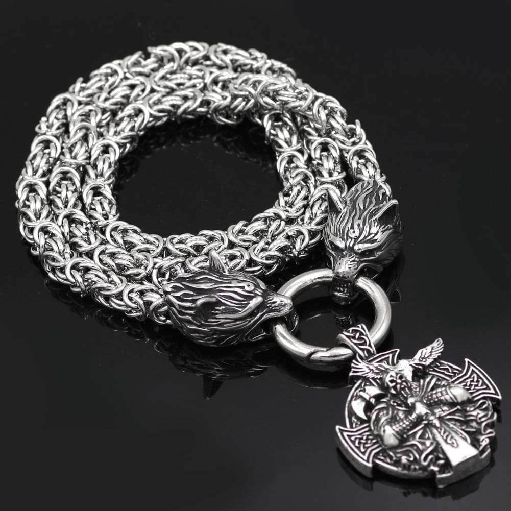 Vikings Odin's Wolf Chain Stainless Steel Necklace - 50 CM / 20 Inches