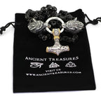 Vikings Wolf Head Black King Chain Mjolnir Stainless Steel Necklace - 50CM / 20 Inches