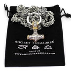 Vikings Wolf Head Mjolnir King Chain Stainless Steel Necklace - 50CM / 20 Inches