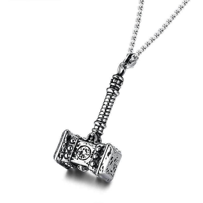 Vikings Thor's Hammer Stainless Steel Pendant Necklace - 