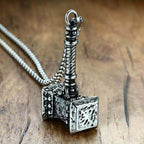 Vikings Thor's Hammer Stainless Steel Pendant Necklace - 