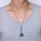 Vikings Thor's Hammer Stainless Steel Pendant Necklace - 