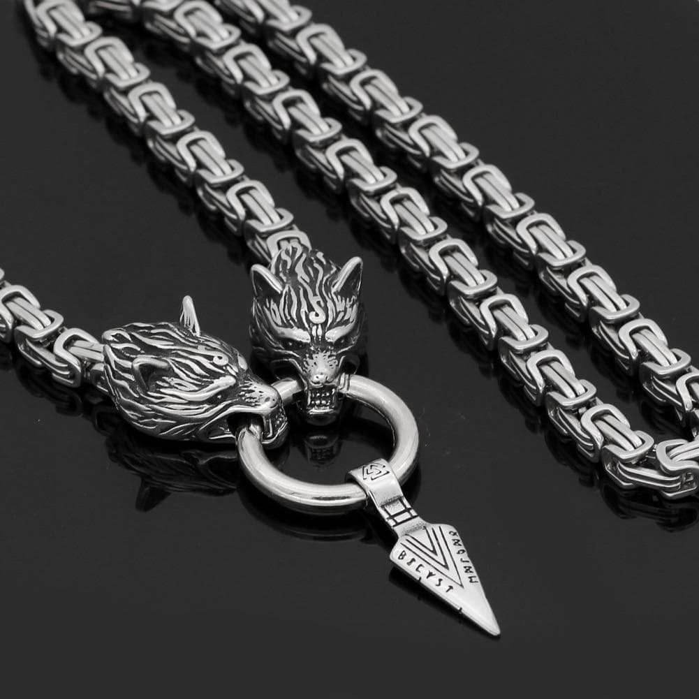 Viking Odin Wolves Spear King's Chain - Metal Chain / 50 CM / 19 IN