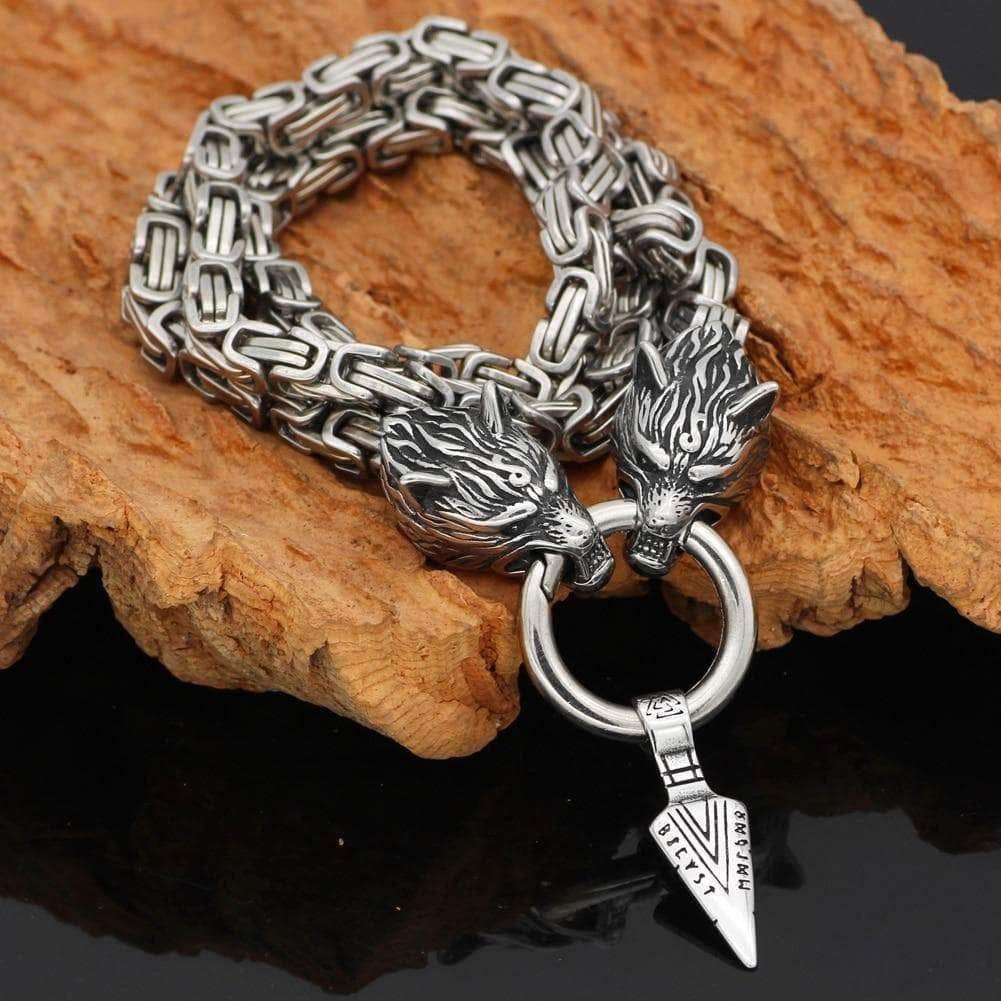 Viking Odin Wolves Spear King's Chain - Metal Chain / 50 CM / 19 IN