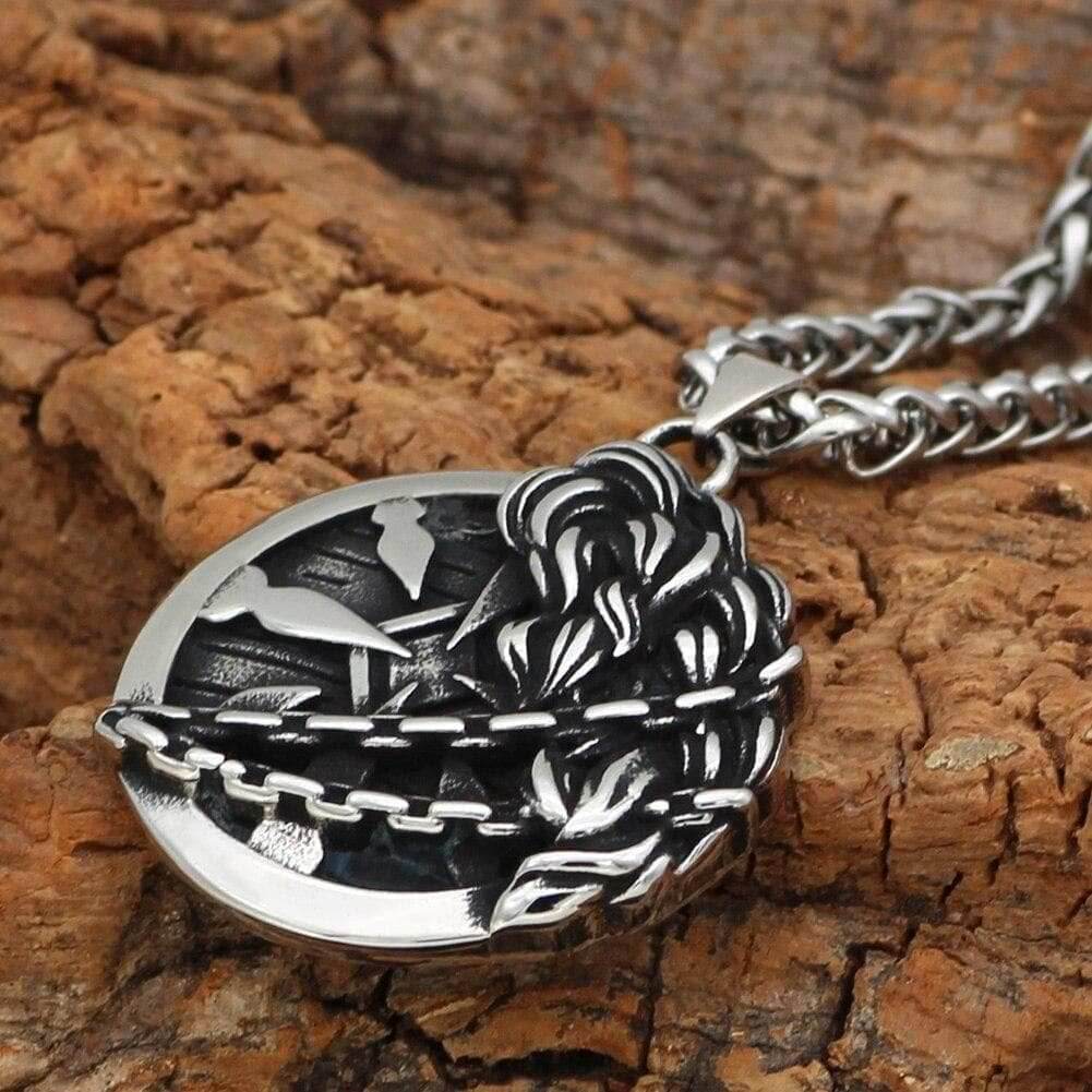 Viking Shield Compass Talisman Pendant & Necklace - Pendant Only