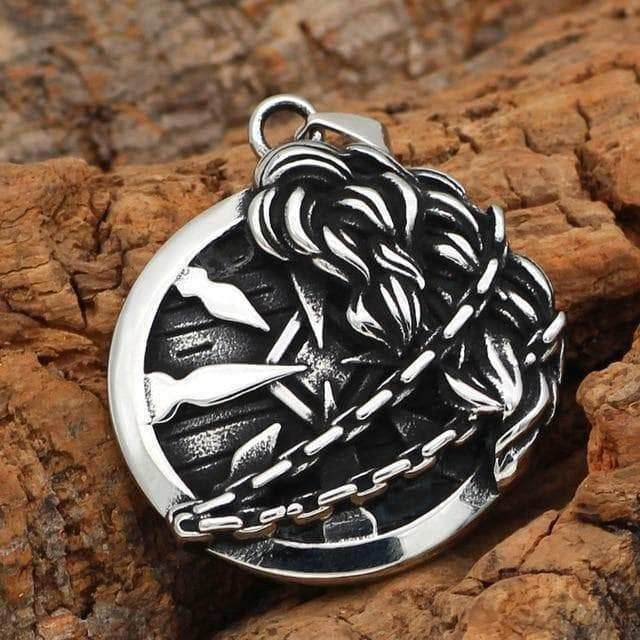 Viking Shield Compass Talisman Pendant & Necklace - Pendant Only