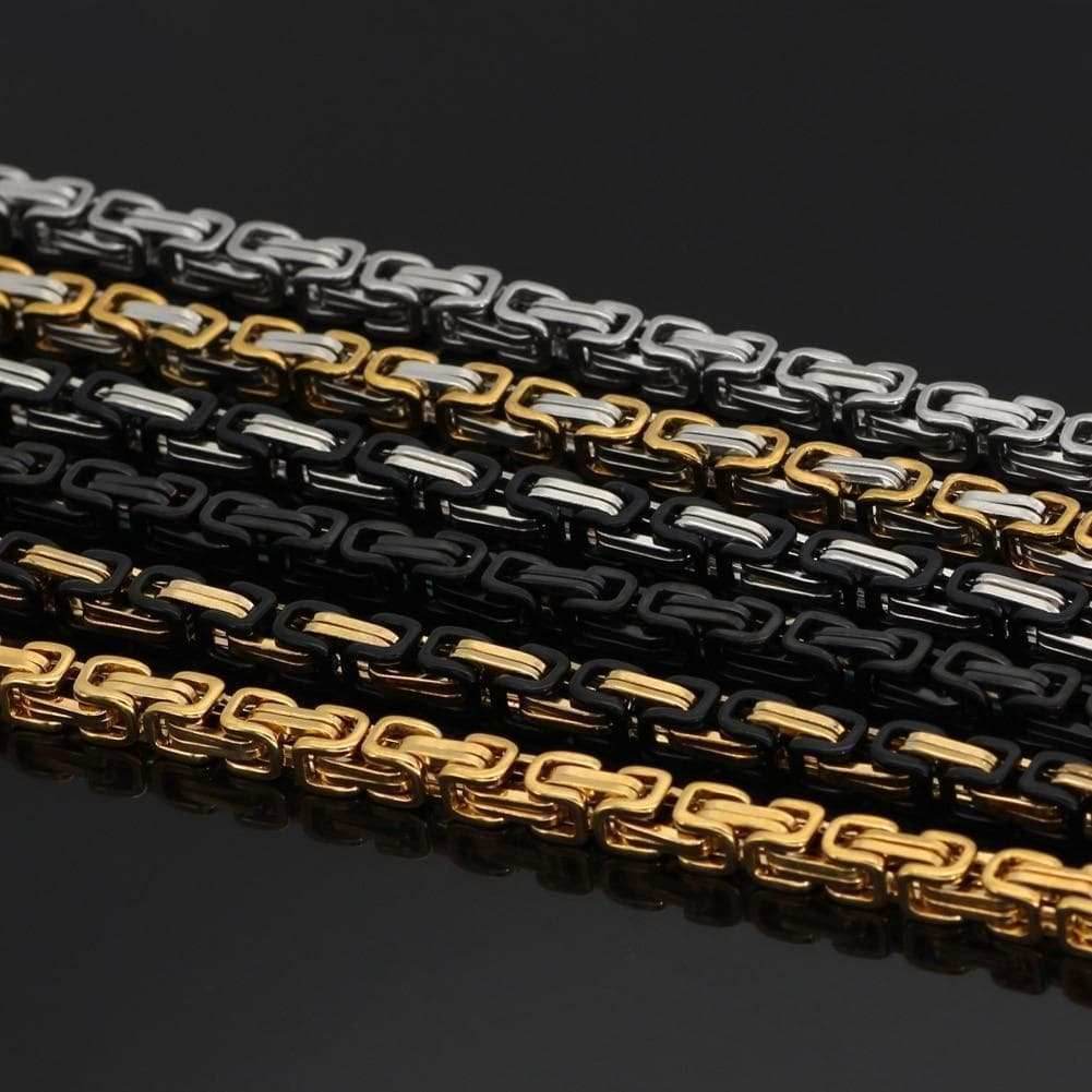 Viking Stainless Steel King Chain + Bracelet - 50 CM / 20 INCHES / Silver / 23 CM / 9 INCHES