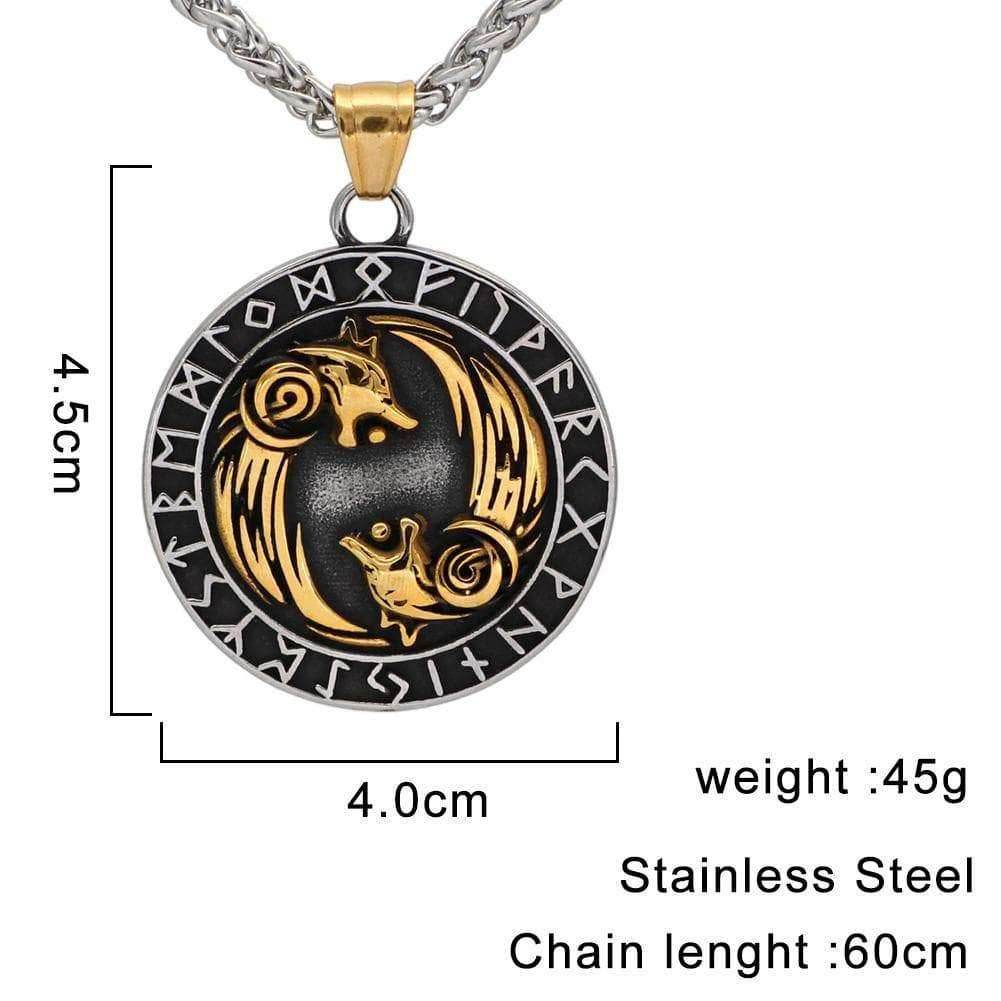 Vikings Geri and Freki Pendant & Necklace - 