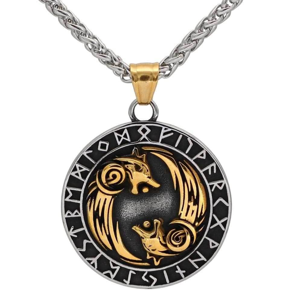 Vikings Geri and Freki Pendant & Necklace - 