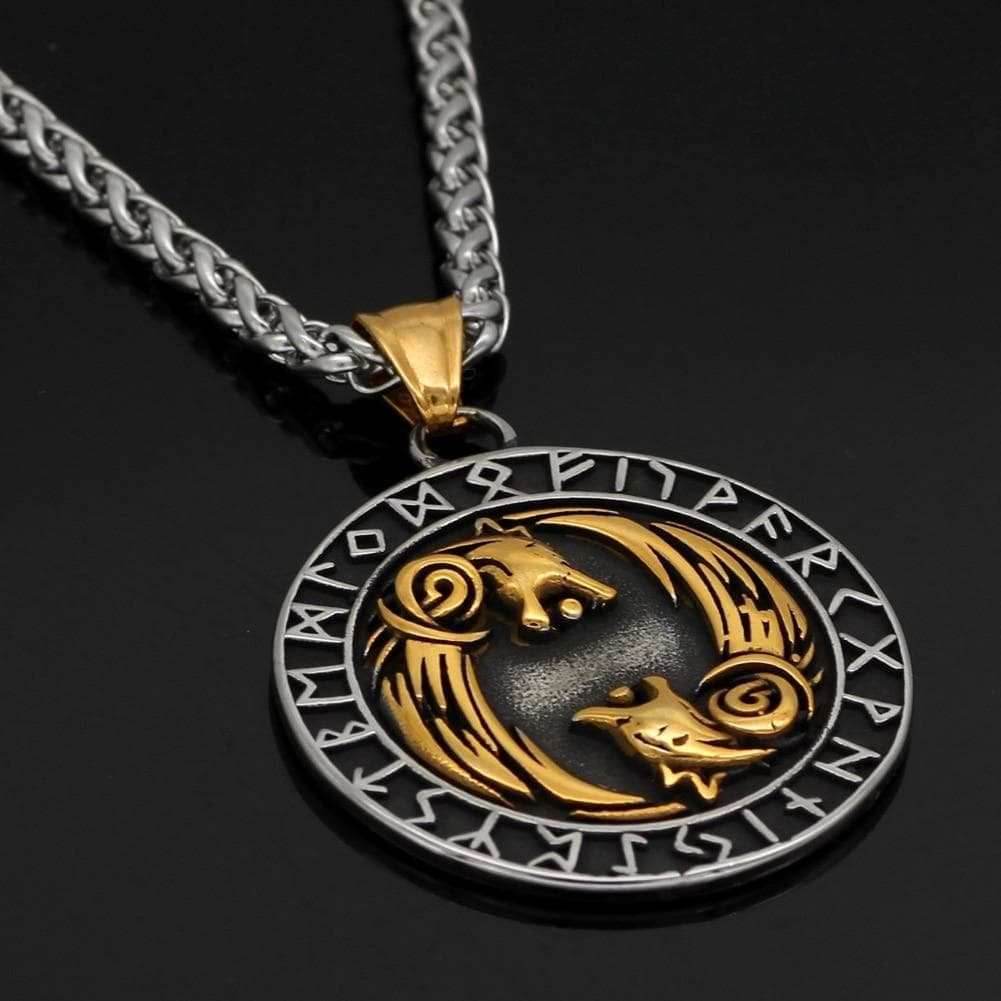 Vikings Geri and Freki Pendant & Necklace - 