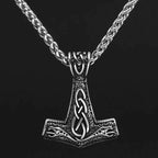 Vikings Mjolnir Dragon Stainless Steel Necklace - 