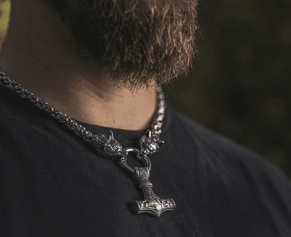 Vikings Mjolnir Stainless Steel King Chain Necklace - 
