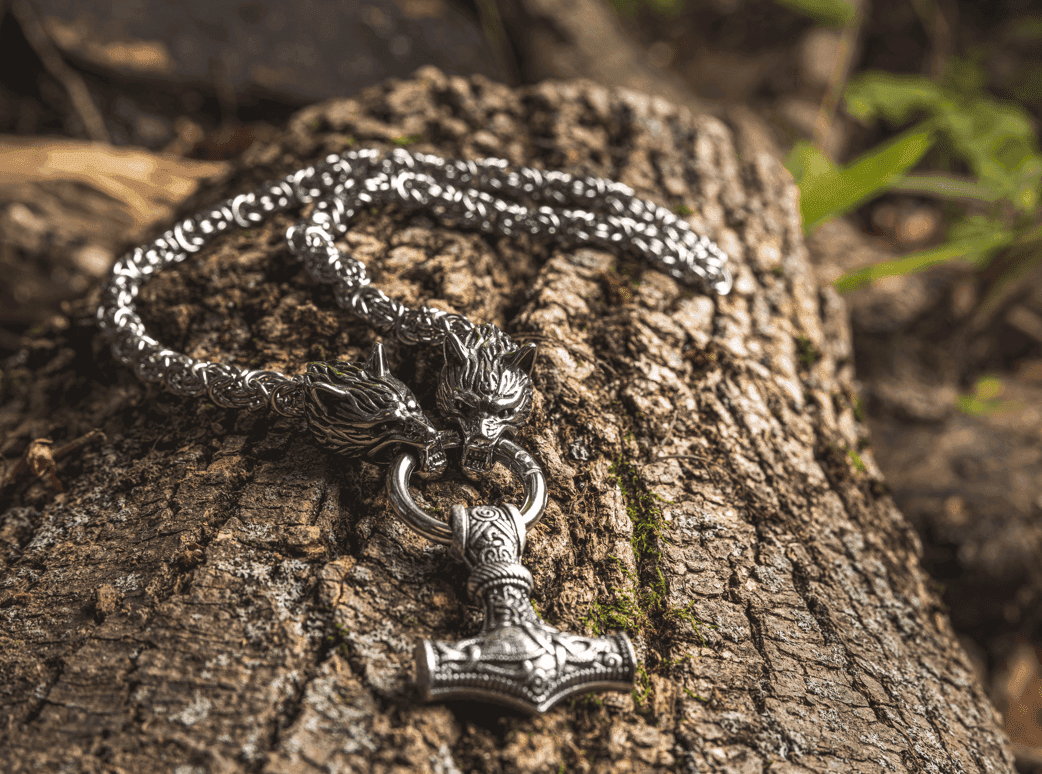 Vikings Mjolnir Stainless Steel King Chain Necklace - 